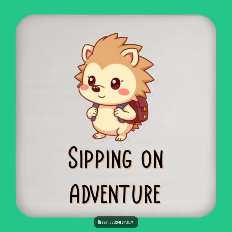 Funny Hedgehog Backpack Coaster: Protect Surfaces with Curious Charm, Gift!