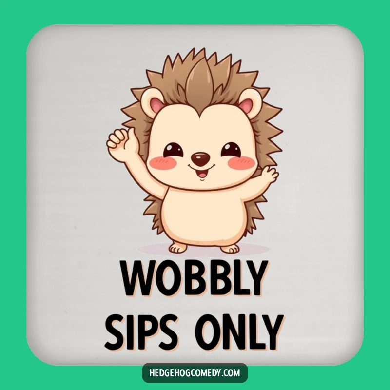 Funny Hedgehog Waving Coaster: Protect Surfaces with Friendly Charm!