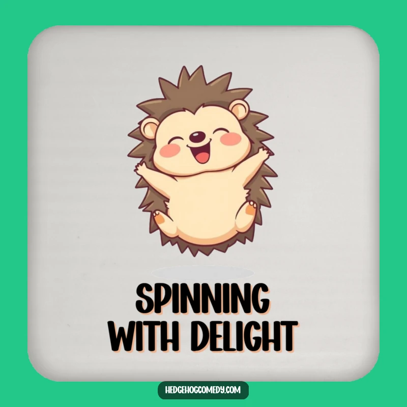 Funny Joyful Hedgehog Coaster - Protect Surfaces with Cheerful Flair