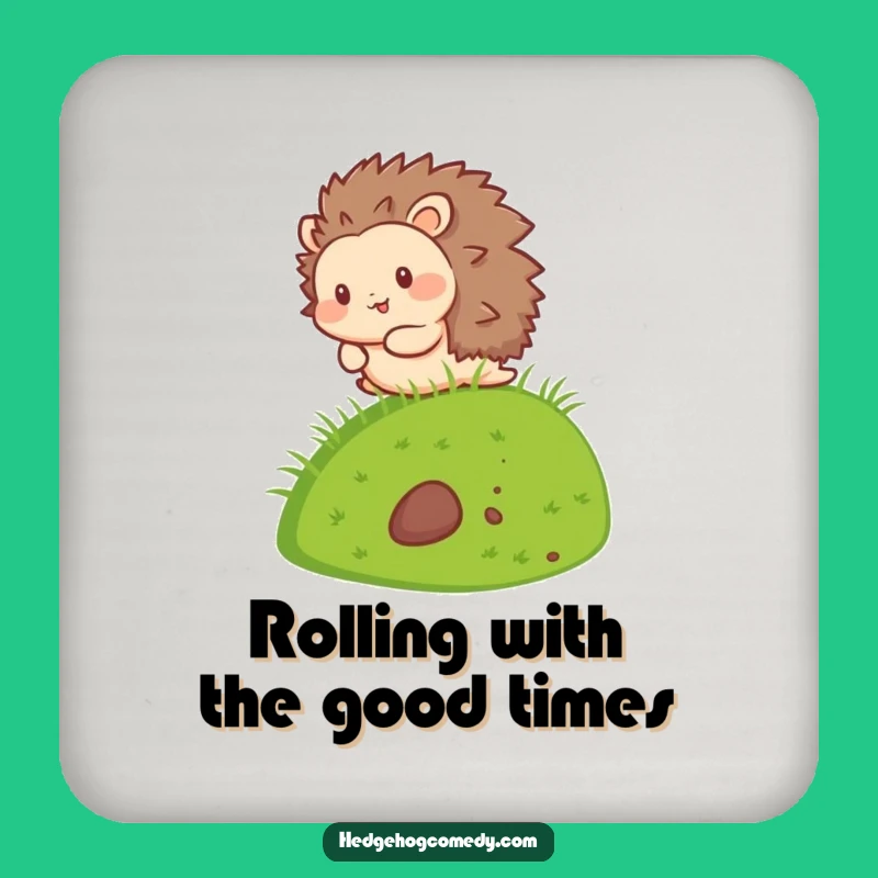 Funny Kawaii Hedgehog Coaster: Protect Surfaces with Rolling Fun!