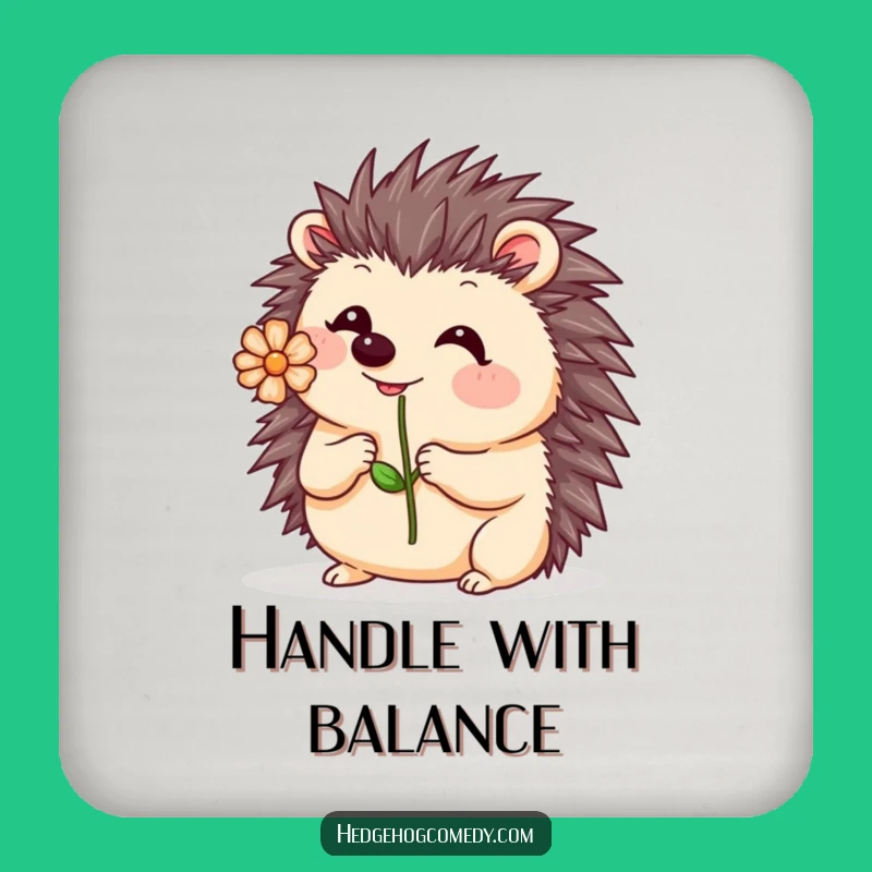 Funny Kawaii Hedgehog Flower Coasters: Protect Surfaces with Wobbly Charm, Gift Set