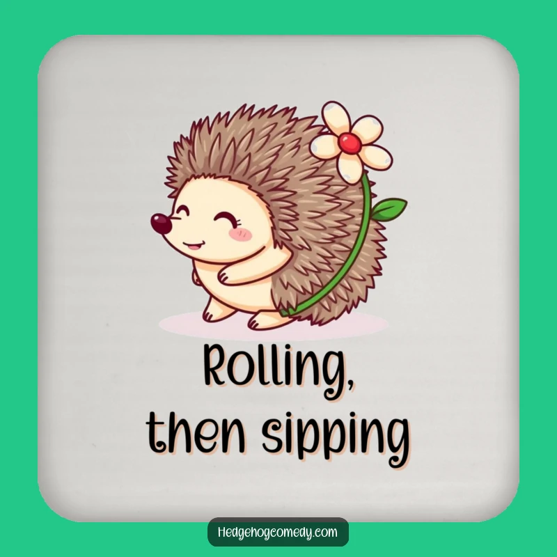 Funny Hedgehog Rolling Coaster: Flower Design, Humorous & Cute Table Decor Gift