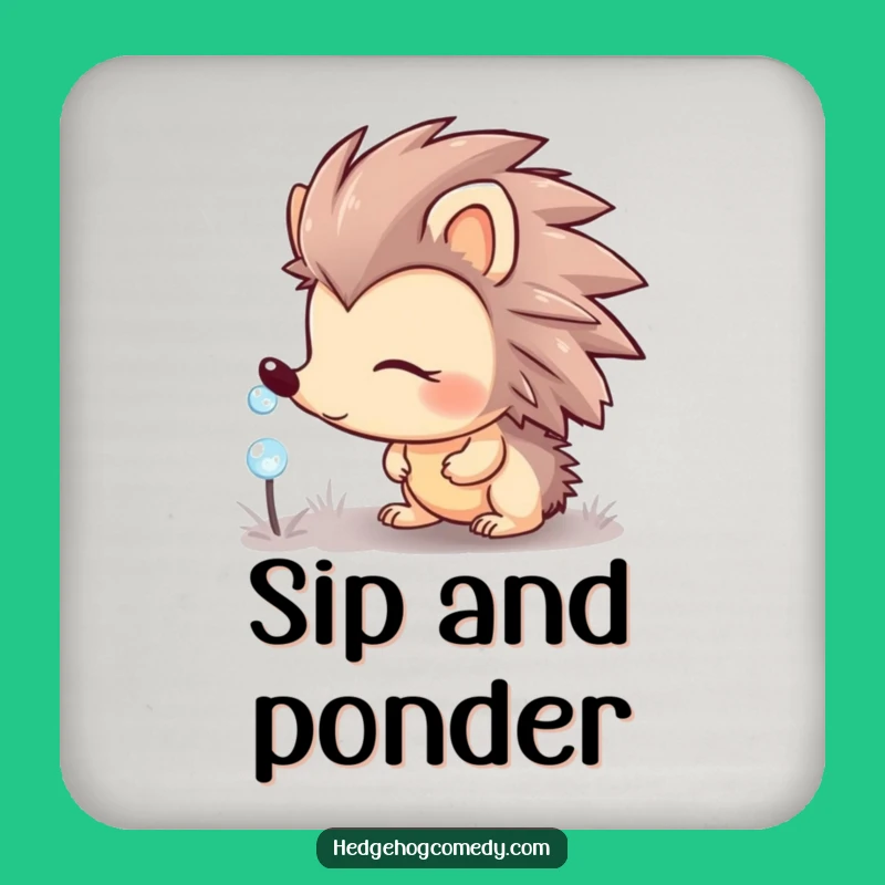 Funny Hedgehog Coaster: Curious Critter Charm, Hilarious Table Protection