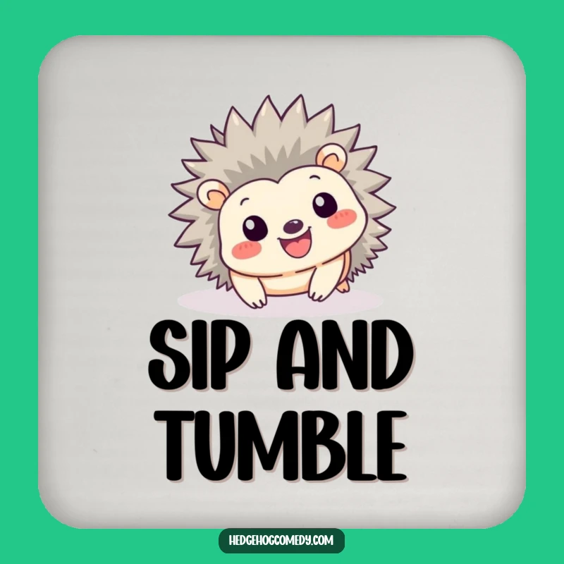 Funny Kawaii Hedgehog Tumble Coaster - Playful Surface Protection Gift