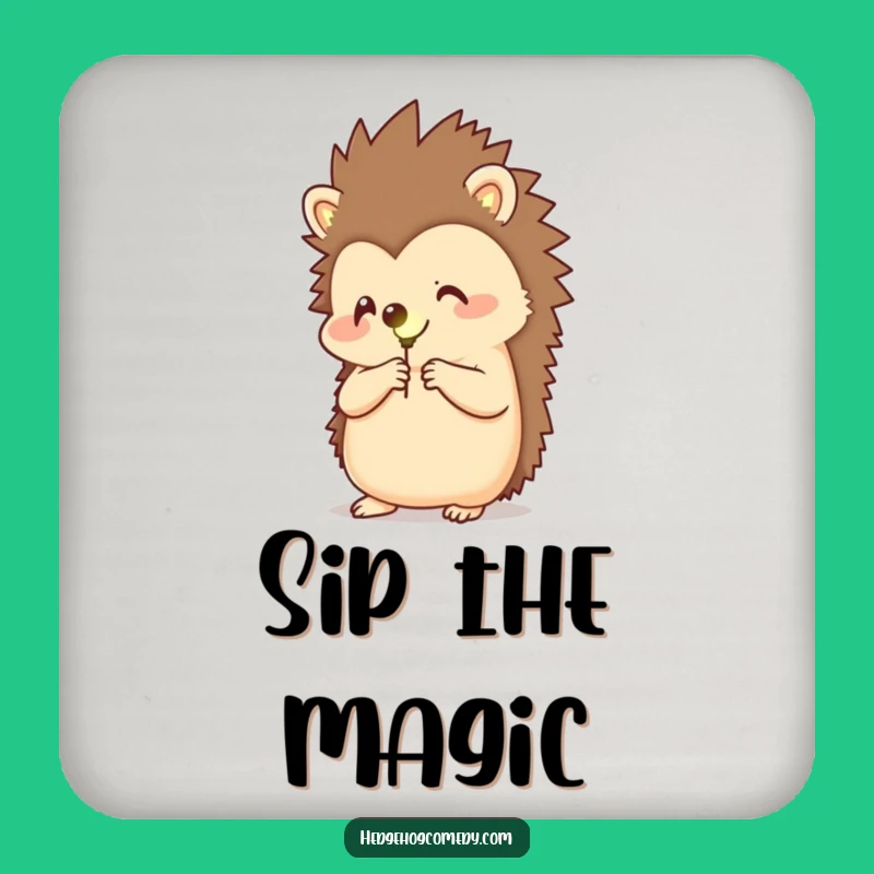 Funny Hedgehog Firefly Coaster: Protect Surfaces with Magic, Gift!