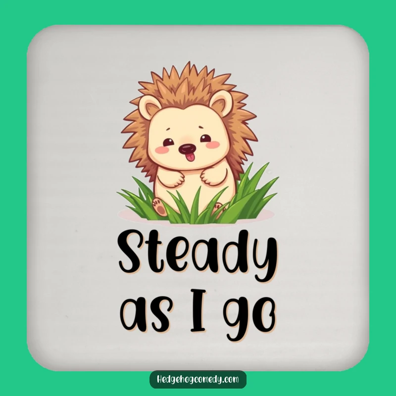 Funny Hedgehog Waddling Coaster: Happy Grass Walker Decor, Adorable Joyful Gift
