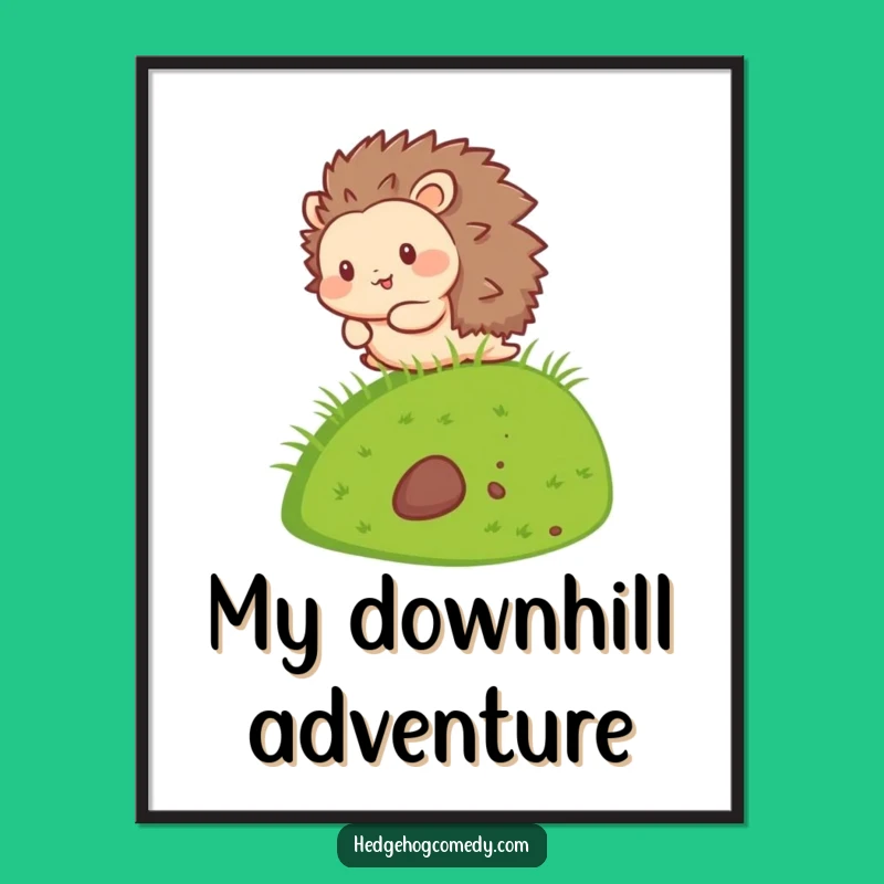 Funny Kawaii Hedgehog Poster: Adorable Rolling Art for Your Walls!