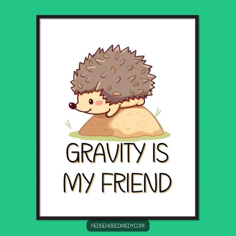 Funny Rolling Hedgehog Poster: Cute Kawaii Animal Art, A Hilarious Gift for Wall Decor