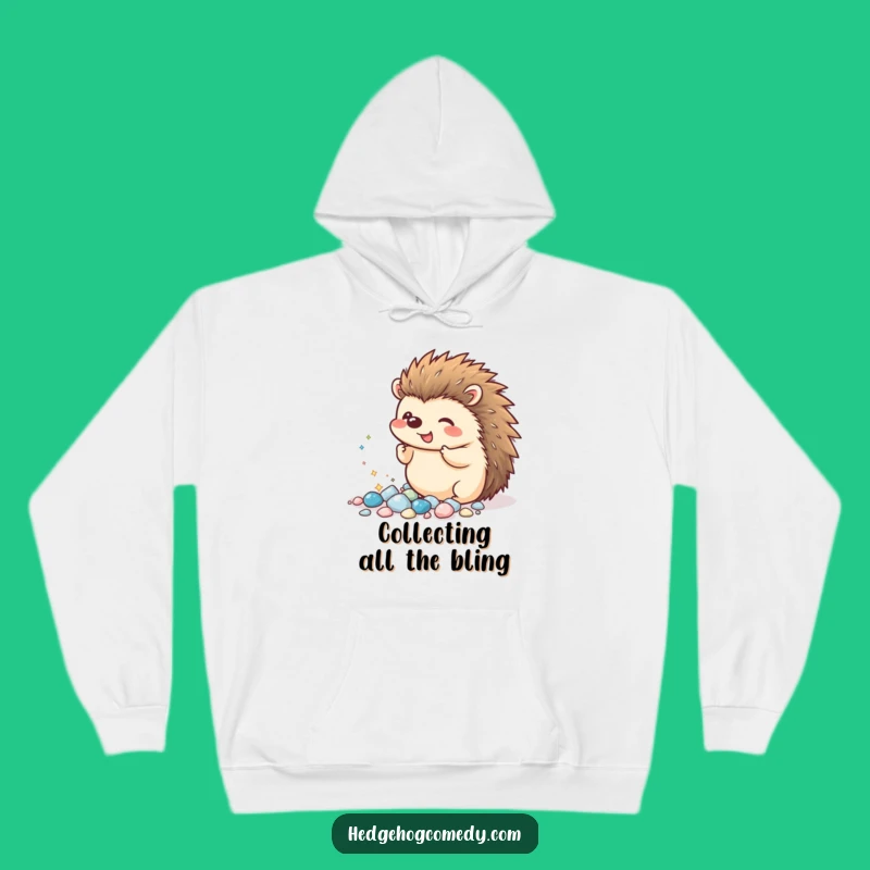Cozy Funny Kawaii Hedgehog Pebble Hoodie: Warm Collection, Sparkling Comfort, Perfect Gift