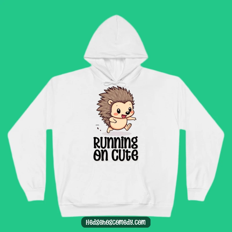 Cozy Funny Hedgehog Racing Hoodie - Warm & Determined Apparel, Gift Idea