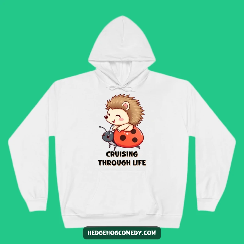 Cozy Funny Hedgehog & Ladybug Hoodie: Adventure Keeps You Warm