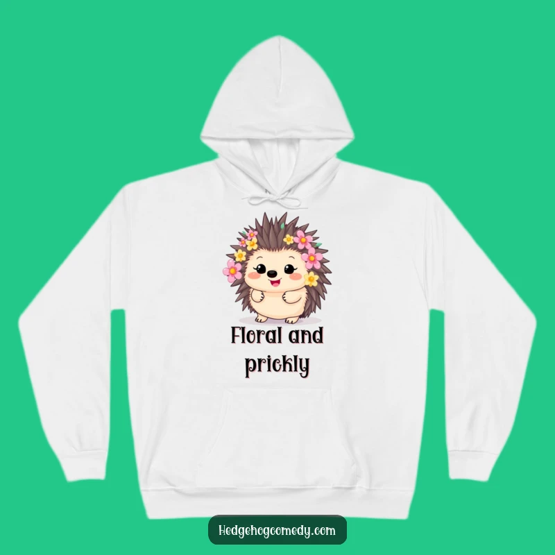 Funny Flower Hedgehog Hoodie: Cozy Kawaii Animal Comfort, A Hilarious Gift for Nature Fans