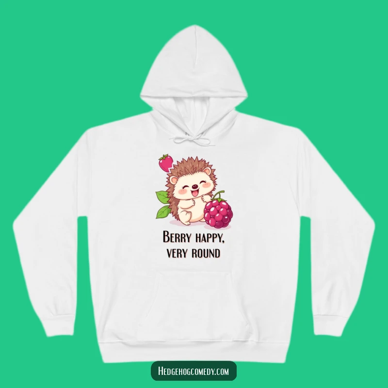 Funny Hedgehog Berry Roller Hoodie: Cozy Cute Prickly Friend's Fun Gift