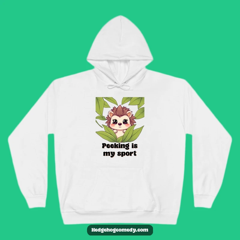 Funny Hedgehog Surprise Hoodie: Cozy & Hilarious Leaf Peeking Sweatshirt, Great Gift