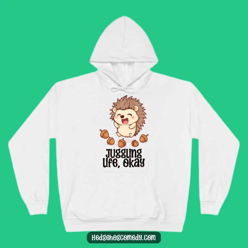 Funny Juggling Hedgehog Hoodie: Cozy Kawaii Animal Talent, A Hilarious Gift for Performers