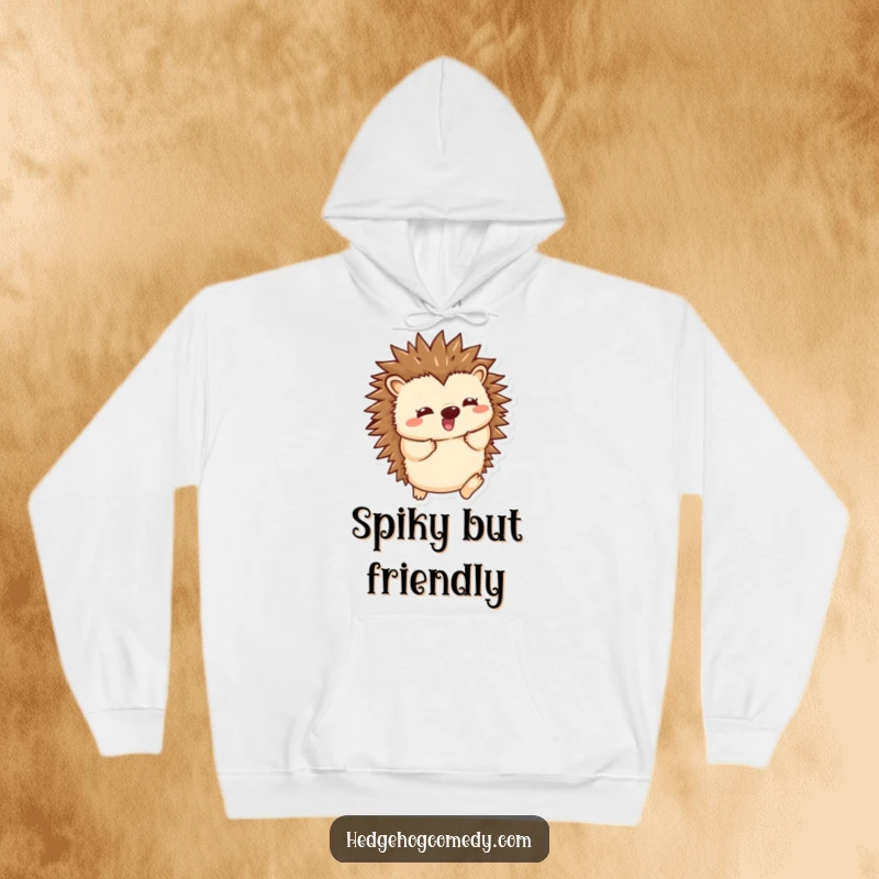 Funny Kawaii Hedgehog Hoodie: Playful wiggle as spines unfurl energetically, a picture of pure, happy fun. Great funny gift.