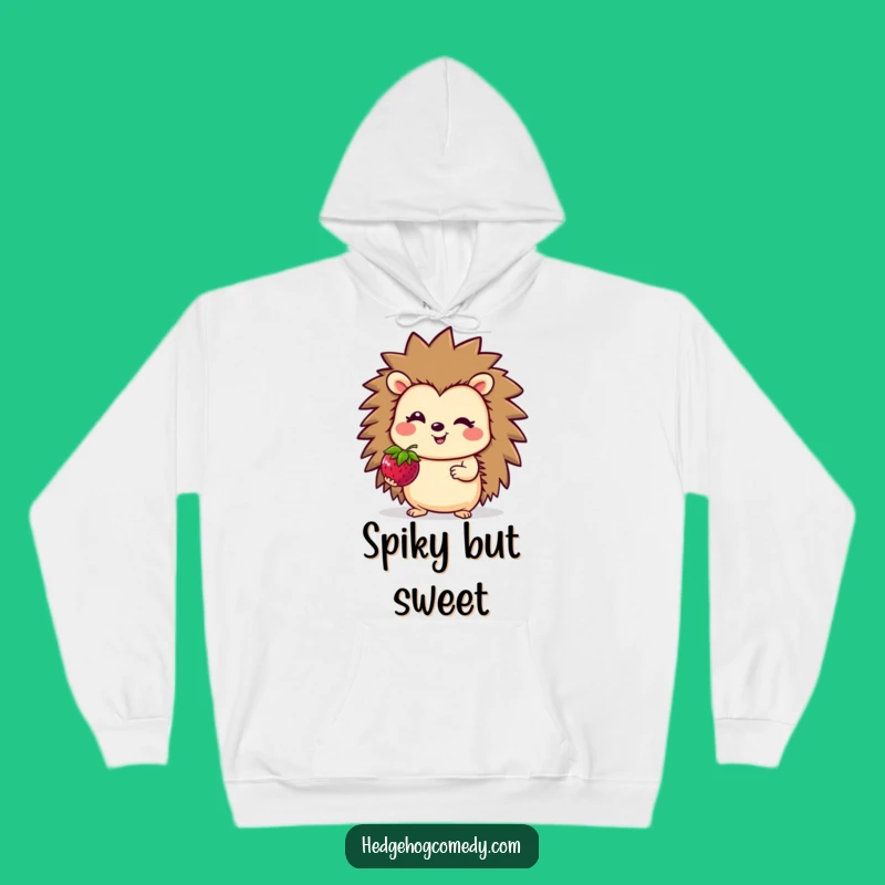 Cozy Funny Hedgehog Berry Smile Hoodie: Warm Gift with Cute Character