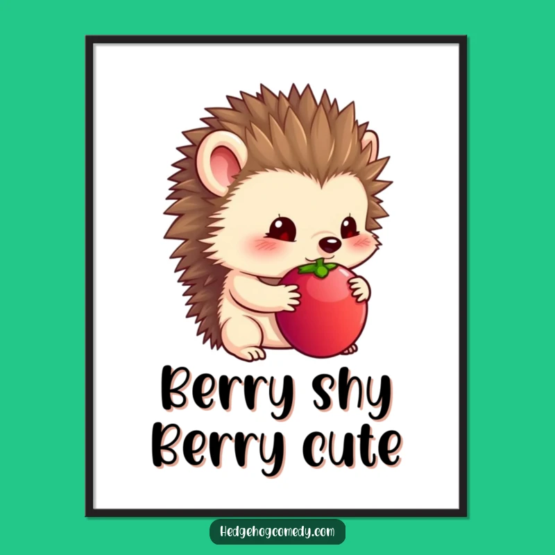 Cute Free Printable Wall Art: Timid Hedgehog, Sweet Downloadable Decor