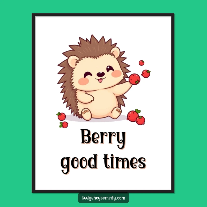 Free Printable Wall Art: Juggling Hedgehog Decor, Whimsical Downloadable Art