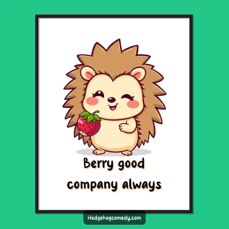 Free Printable Wall Art: Smiling Hedgehog, Funny Downloadable Decor