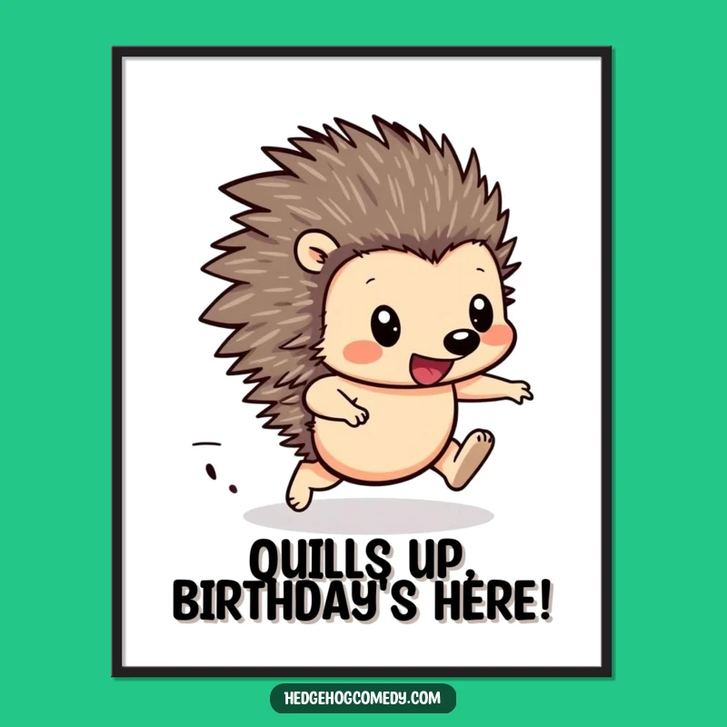 Free Printable Wall Art: Funny Hedgehog Race - Whimsical Downloadable Decor!