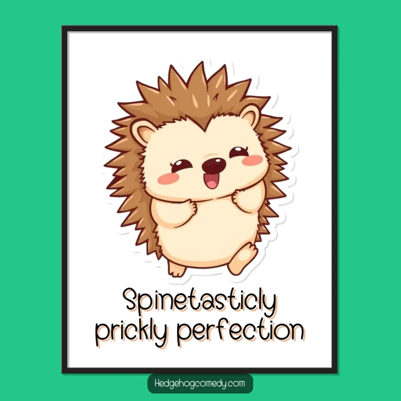 Free Printable Wall Art: Hilarious Hedgehog Spine Unfurling, Funny Downloadable Decor