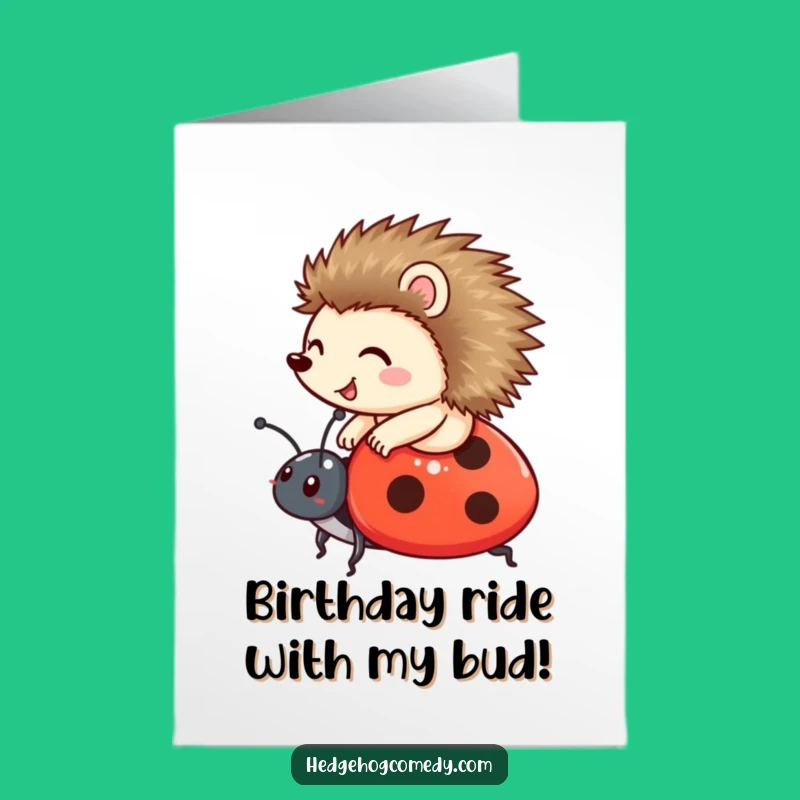 Free Printable Hedgehog Ladybug Birthday Card - Adorable Downloadable Gift for Nature Lovers!
