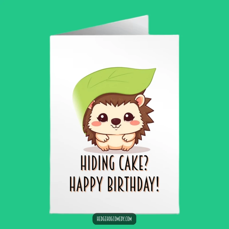 Free Printable Birthday Card: Shy Hedgehog Peek, Cute Downloadable Gift