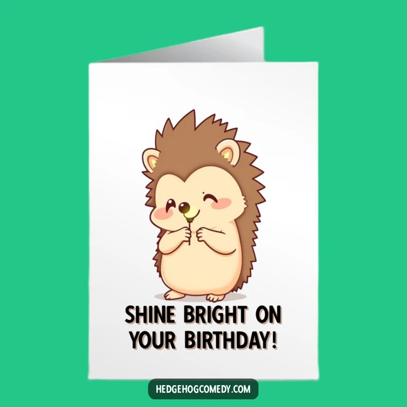 Free Printable Birthday Card: Hedgehog Firefly Magic Funny Downloadable Greeting