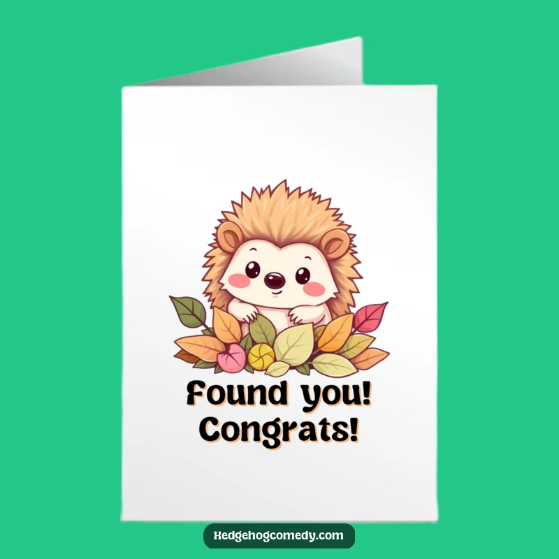 Free Printable Congrats Card: Curious Hedgehog Surprise, Your Joyful Downloadable Gift!