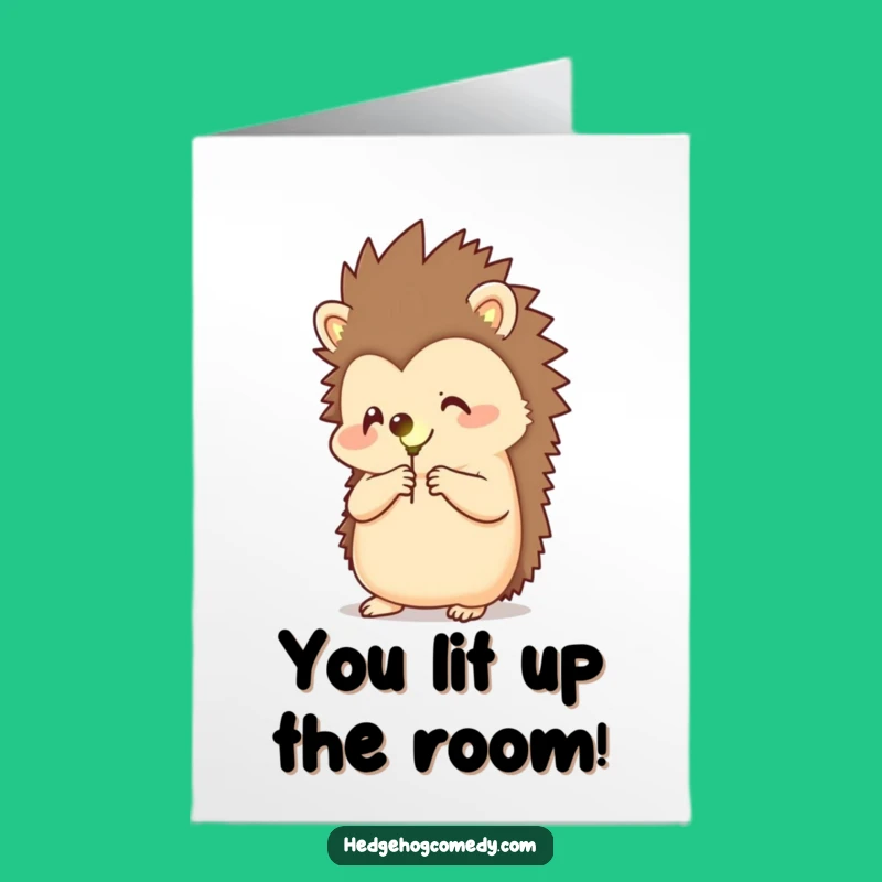 Free Printable Congrats Card: Hedgehog Firefly Glow Funny Downloadable Greeting
