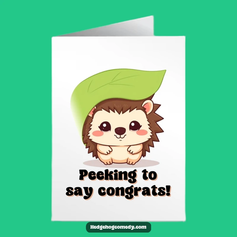 Free Printable Congrats Card: Shy Hedgehog Theme, Sweet Downloadable Gift