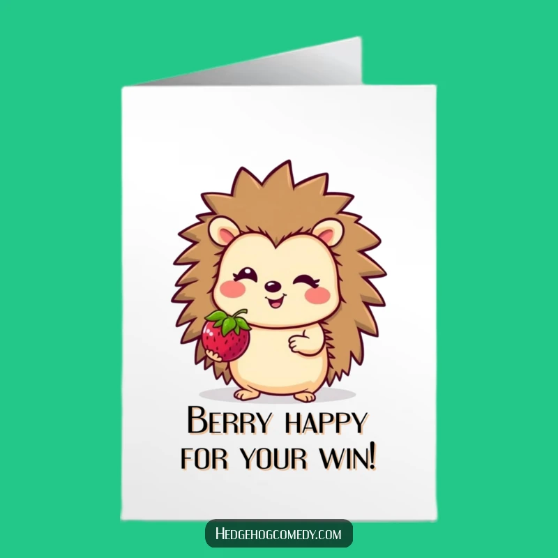 Free Printable Congrats Card: Smiling Hedgehog, Funny Downloadable Gift