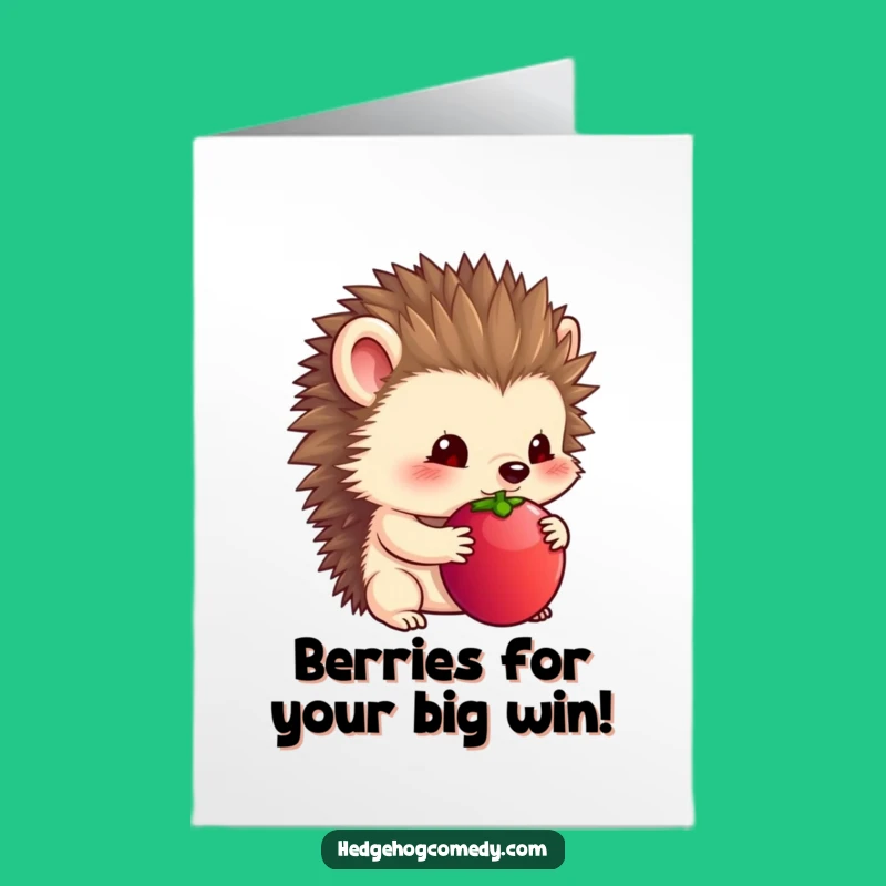 Free Printable Congrats Card: Timid Hedgehog, Cute Downloadable Gift