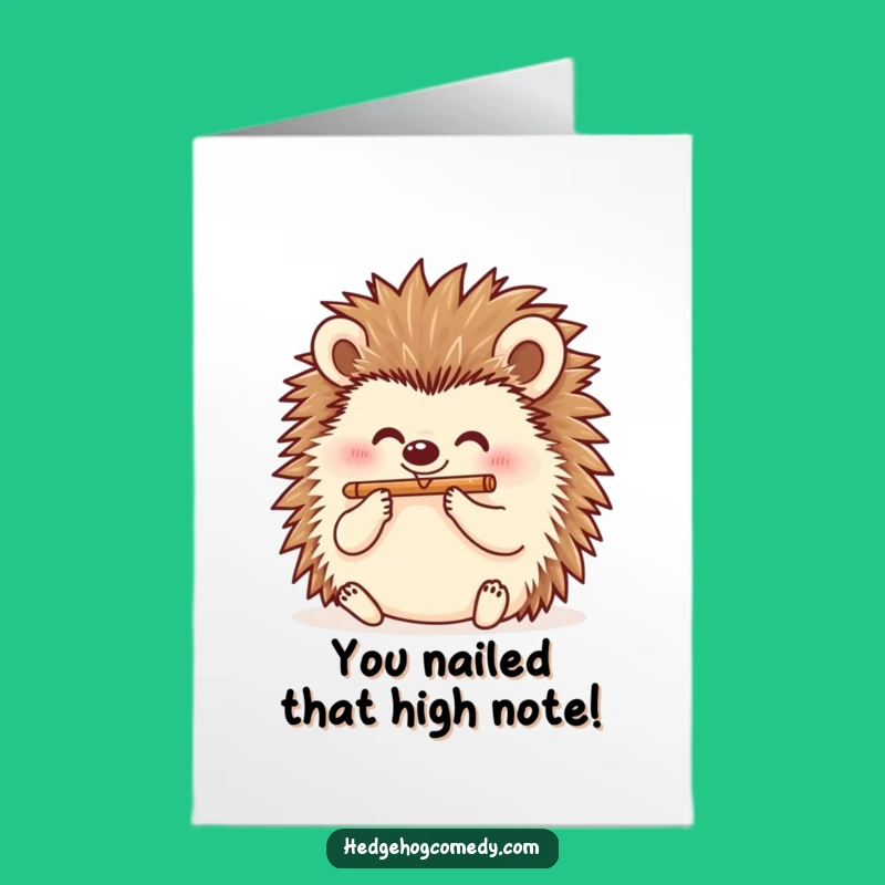 Free Printable Hedgehog Flute Congrats Card - Cheerful Downloadable Gift for Achievements!