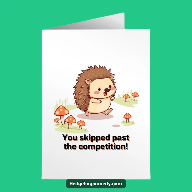 Free Printable Hedgehog Path Congrats Card - Cheerful Downloadable Gift for Milestones!