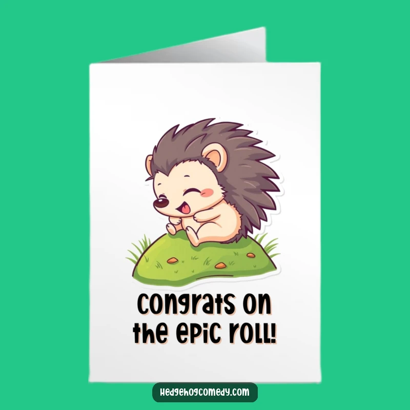 Free Printable Hedgehog Roll On Card: Congrats Downloadable Gift for Celebration!