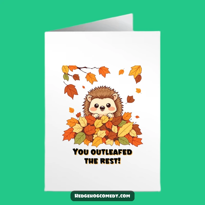 Free Printable Autumn Hedgehog Congrats Card: Cute Funny Downloadable Gift