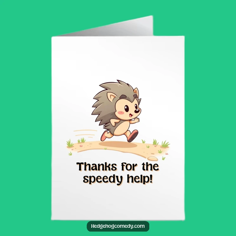 Free Printable Thank You Card: Zippy Hedgehog Expressing Gratitude