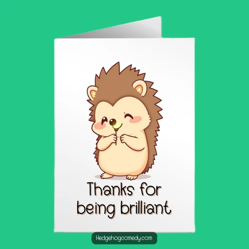 Free Printable Thank You Card: Hedgehog Firefly Light Funny Downloadable Greeting