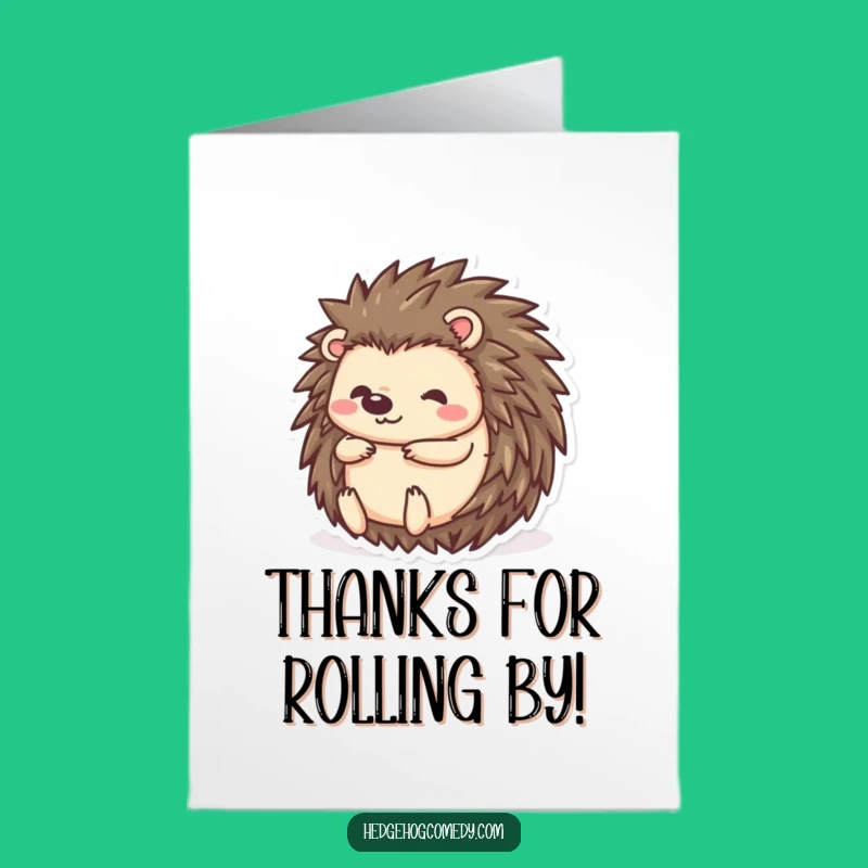 Free Printable Thank You Card: Cute Hedgehog Ball, Perfect Downloadable Gift