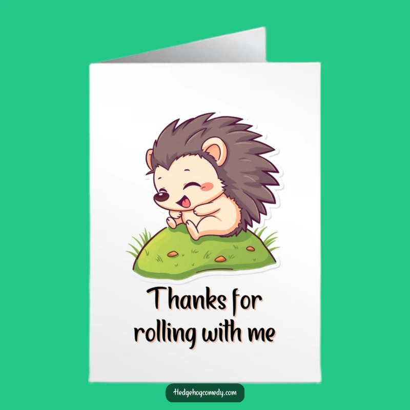 Free Printable Hedgehog Thank You Card: Rolling Thanks Downloadable Gift!