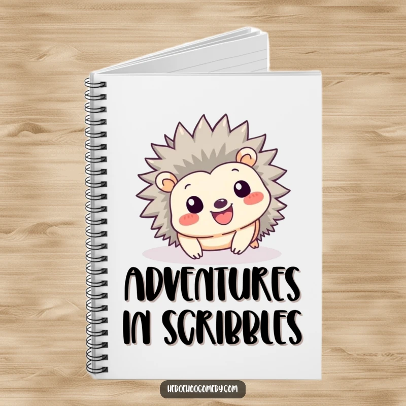 Funny Kawaii Hedgehog Notebook: The cover features a smiling hedgehog playfully tumbling forward on this fun journal.
