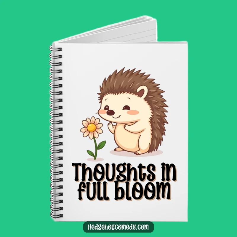 Funny Balancing Hedgehog Notebook - Cute Flower Journal for Notes