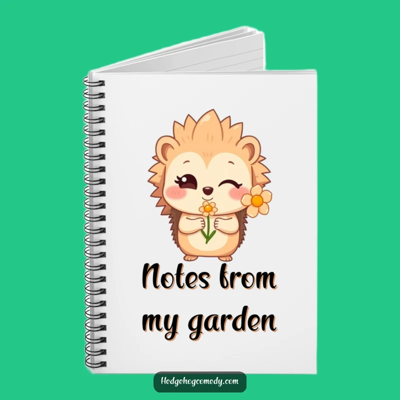 Funny Hedgehog Flower Notebook - Journal Your Sweet Thoughts
