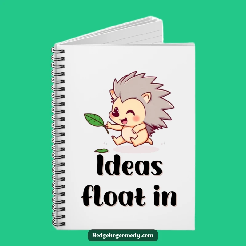 Funny Hedgehog Leaf Chase Notebook: Playful Autumn Journal - Humorous Stationery Gift