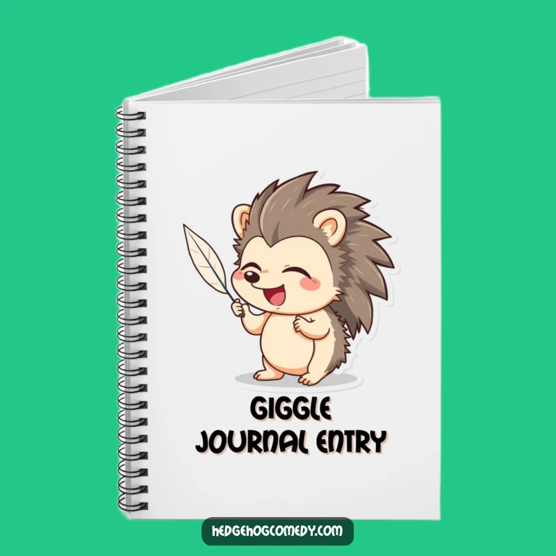 Funny Hedgehog Notebook: Giggling Over Feather Tickle, Journaling Fun Gift