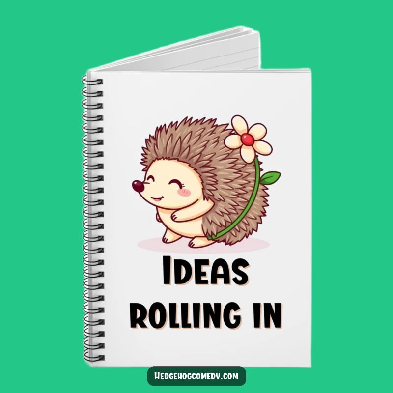 Funny Hedgehog Rolling Notebook: Flower Journal, Perfect Gift for Nature Lovers