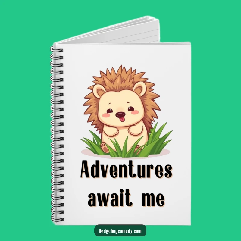 Funny Hedgehog Waddling Notebook: Happy Grass Walker Journal, Adorable Joyful Gift