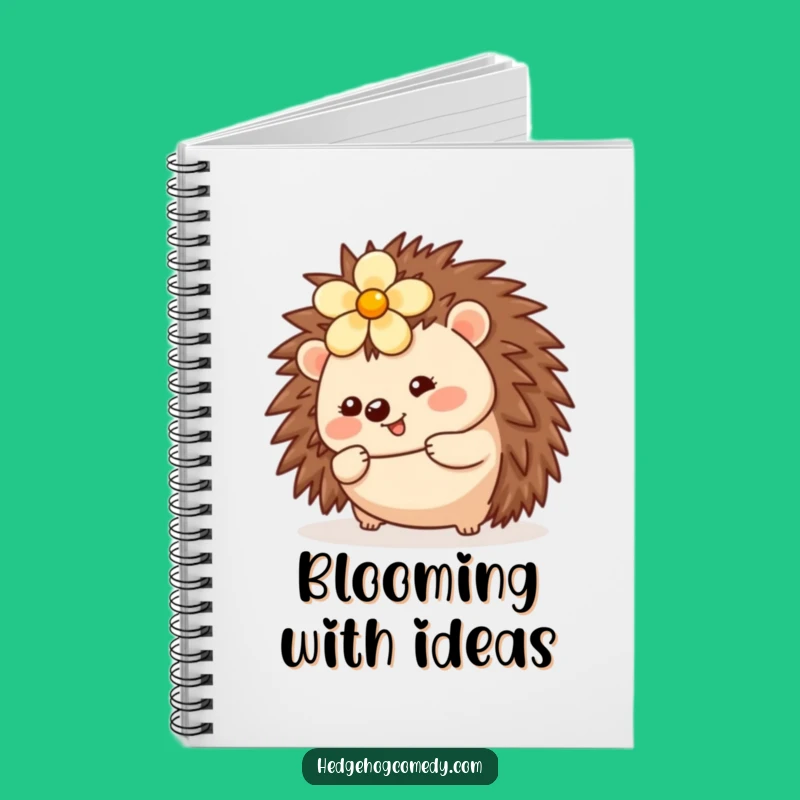 Funny Kawaii Hedgehog Rolling Notebook - Cheerful Journal for Ideas Gift